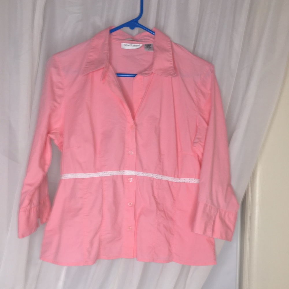 Pink Button Front Blouse